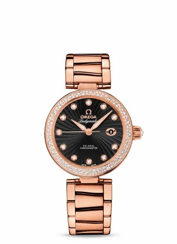 Omega LadyMatic Co-Axial 34 Red Gold / Diamond / Black / Bracelet 425.65.34.20.51.001 (42565342051001)